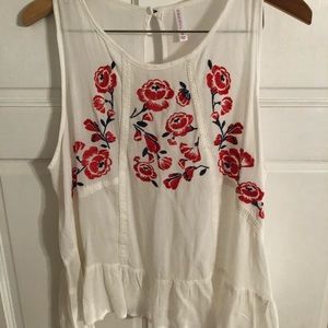 Cream and floral top